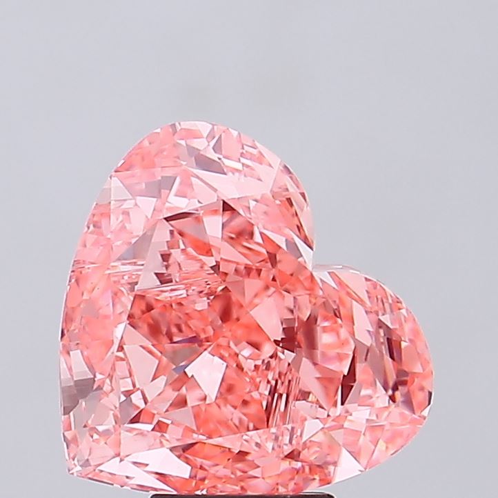6.75ct Heart Fancy Vivid Orangy Pink VS1 IGI