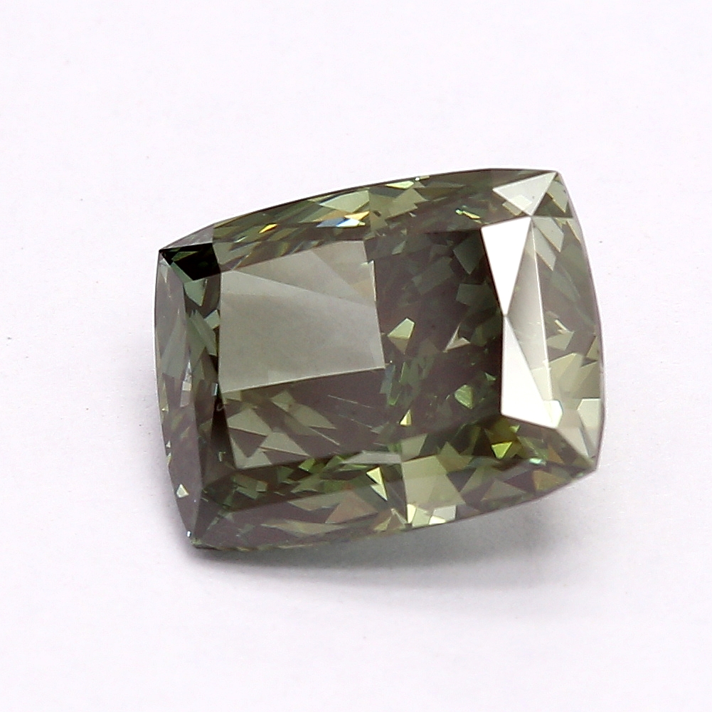 4.53ct Cushion Lab-Grown Diamond · Fancy Intense Green/VS1