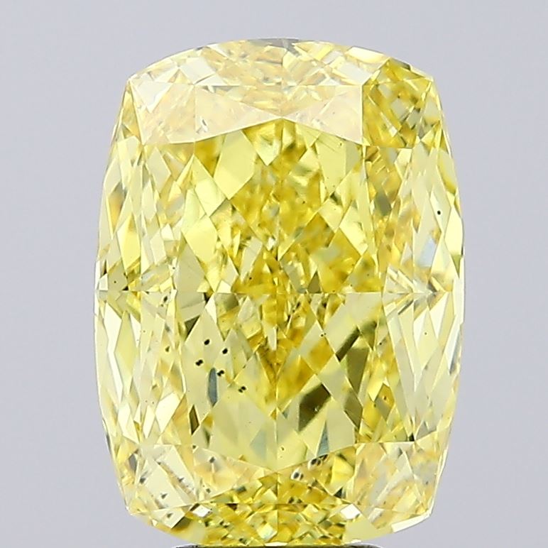 6.13ct Cushion Fancy Intense Yellow VS2 IGI