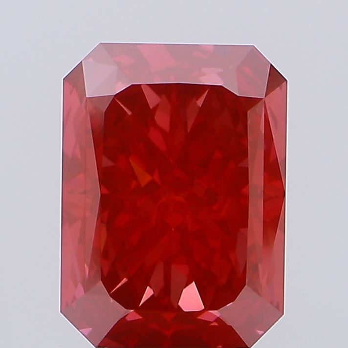 7.24ct Radiant Fancy Vivid Red VS2 IGI