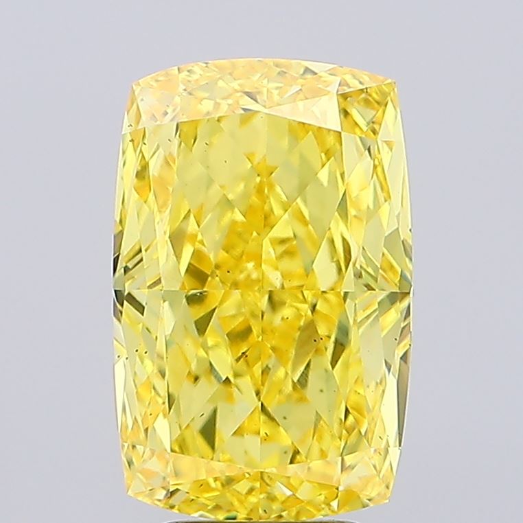 5.31ct Cushion Fancy Vivid Yellow VS2 IGI
