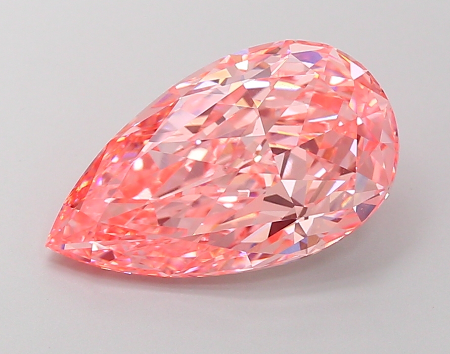 4.47ct Pear Fancy Vivid Pink VVS2 IGI