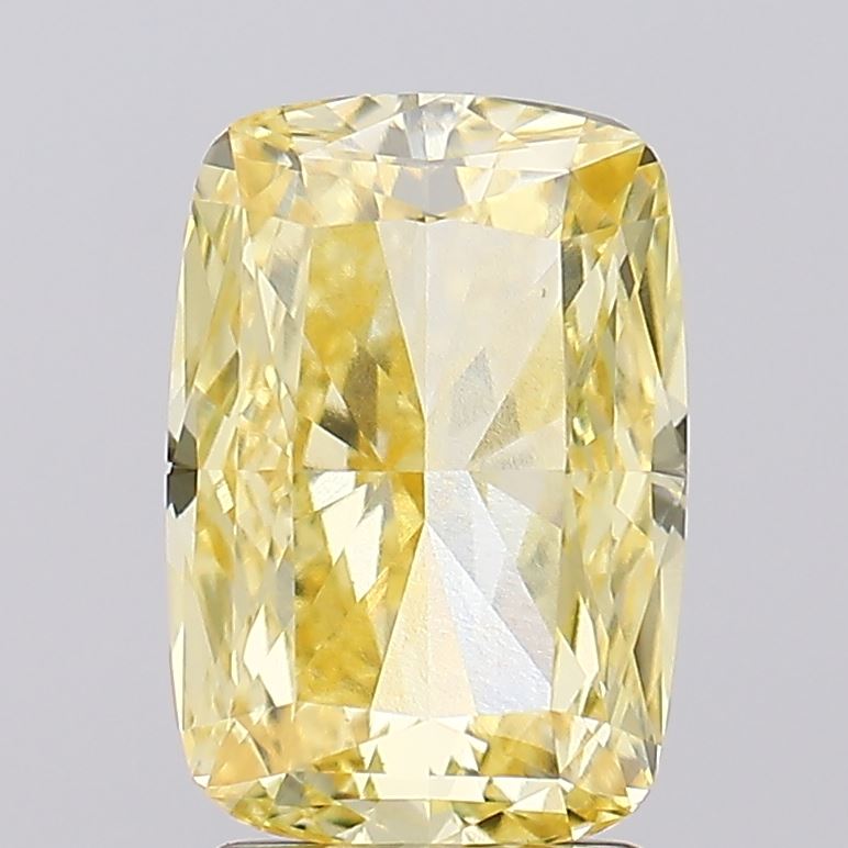 2.5ct Cushion Fancy Intense Yellow VS1 IGI