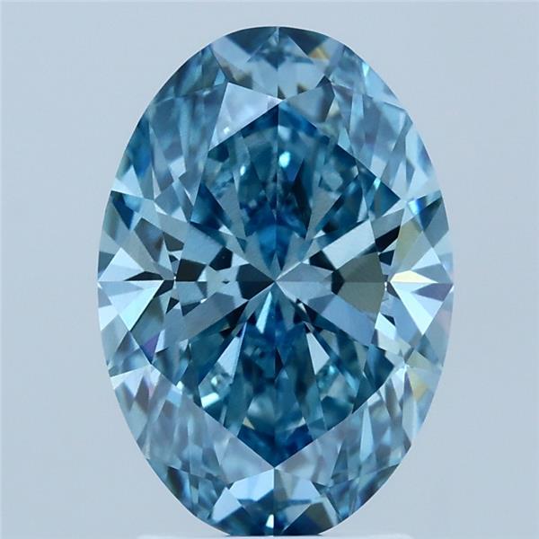 2.53ct Oval Lab-Grown Diamond · Fancy Vivid Blue/SI1