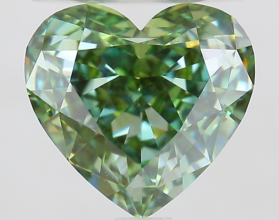 2.05ct Heart Fancy Vivid Green VS1 IGI