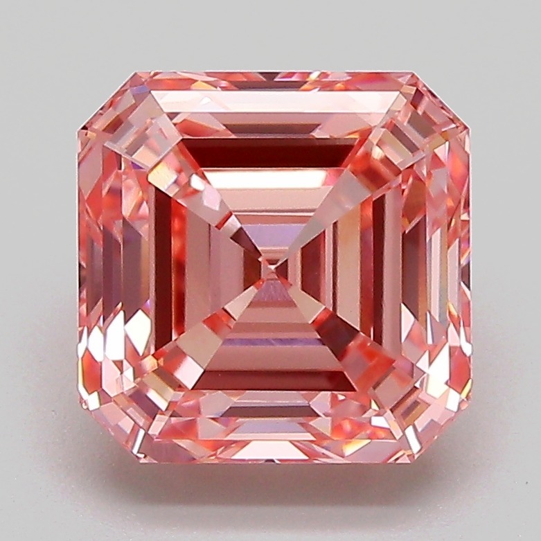 3.1ct SQ EMERALD Fancy Vivid Pink VVS2 IGI