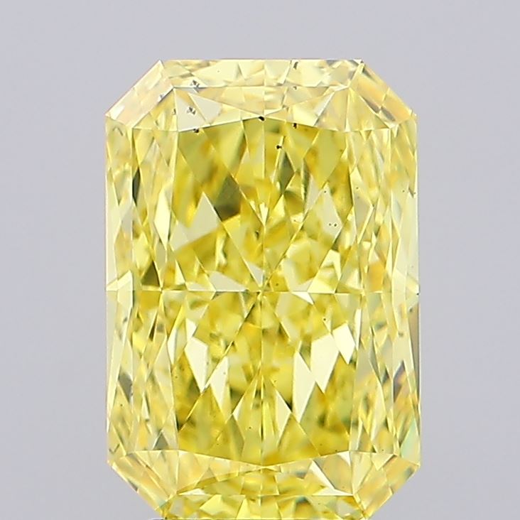 4.02ct Radiant Fancy Vivid Yellow VS2 IGI