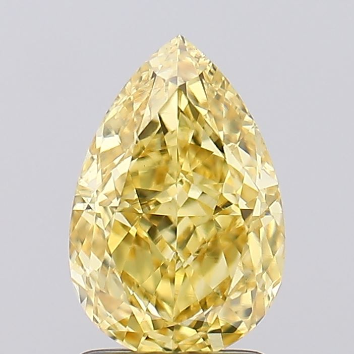 2.01ct Pear Fancy Vivid Yellow VS2 IGI