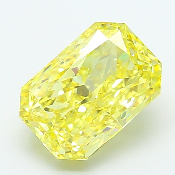 4.1ct Radiant Fancy Vivid Yellow VVS2 IGI