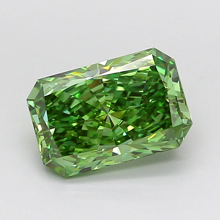 1.58ct Radiant Fancy Vivid Green VS1 IGI