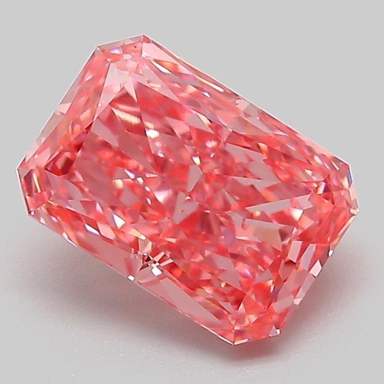 2.04ct Radiant Fancy Vivid Pink VVS2 IGI