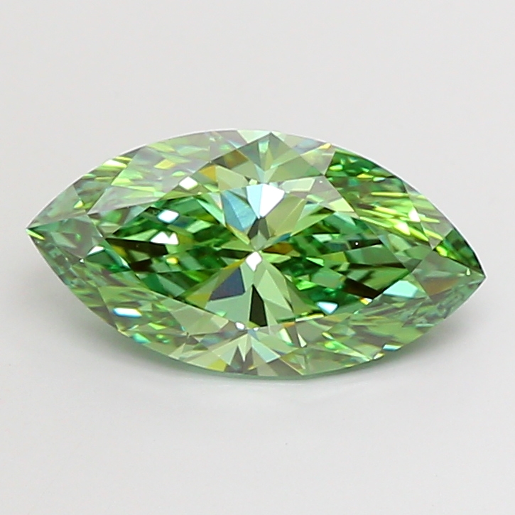 4.01ct Marquise Fancy Vivid Green VS1 IGI