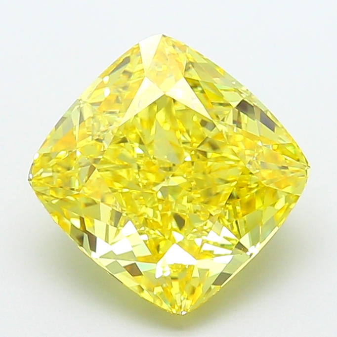 5.73ct Cushion Brilliant Fancy Vivid Yellow VS1 IGI
