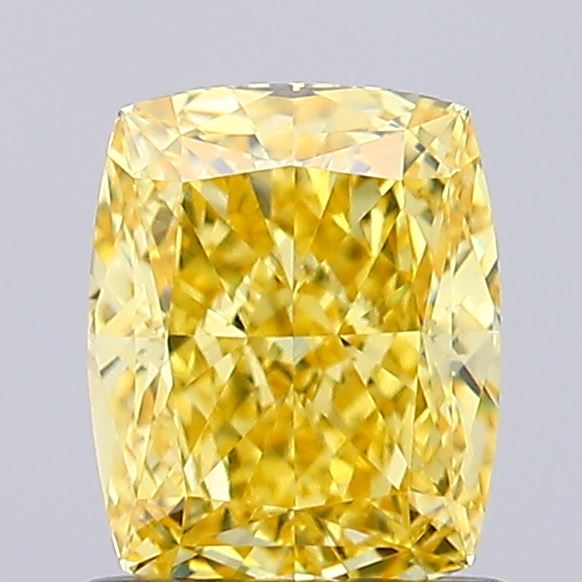 1.1ct Cushion Fancy Vivid Yellow VVS2 IGI