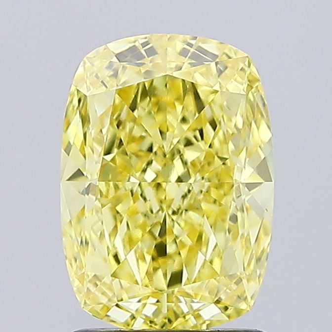 1.87ct Cushion Fancy Vivid Yellow VVS2 IGI
