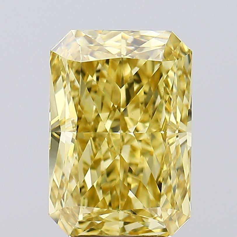 5.01ct Radiant Fancy Vivid Yellow VS1 IGI