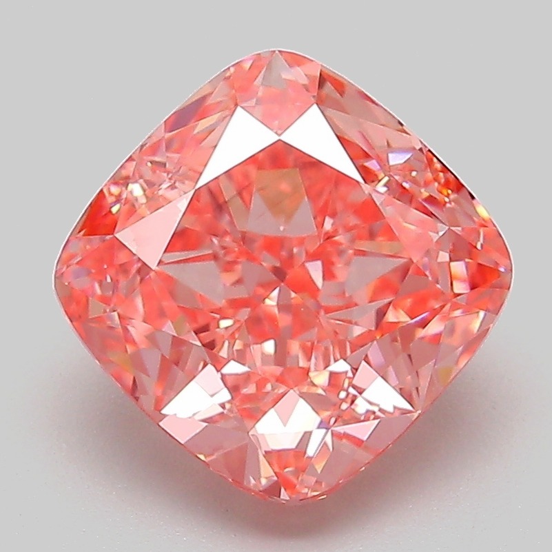3.14ct Cushion Modified Fancy Vivid Pink VS2 IGI
