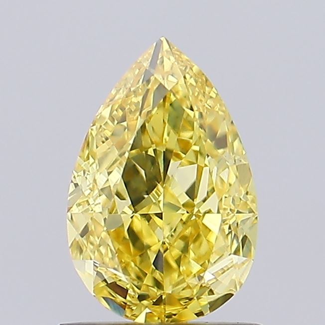 1.06ct Pear Fancy Vivid Yellow VS1 IGI
