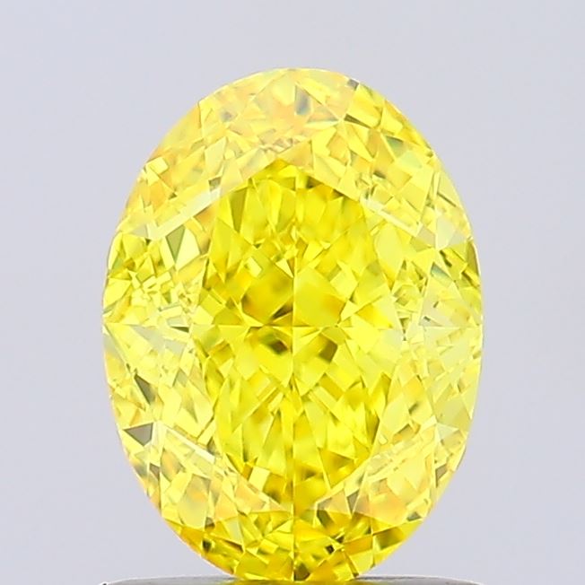 1.25ct Oval Fancy Vivid Yellow VVS2 IGI