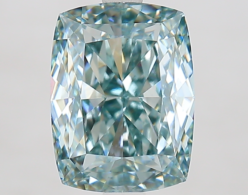 3.6ct Cushion Fancy Intense Green VVS2 IGI