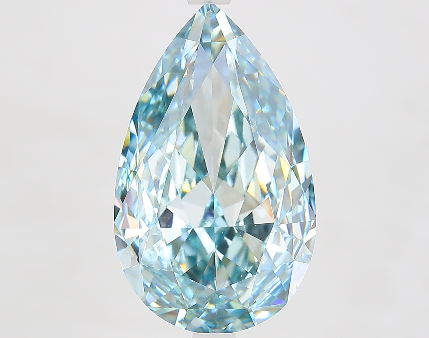 8.1ct Pear Fancy Greenish Blue VVS2 IGI