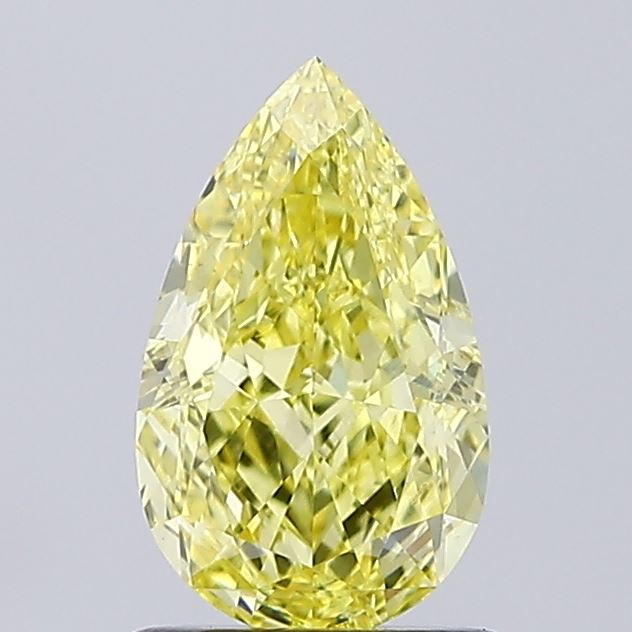 1.27ct Pear Fancy Intense Yellow VS2 IGI