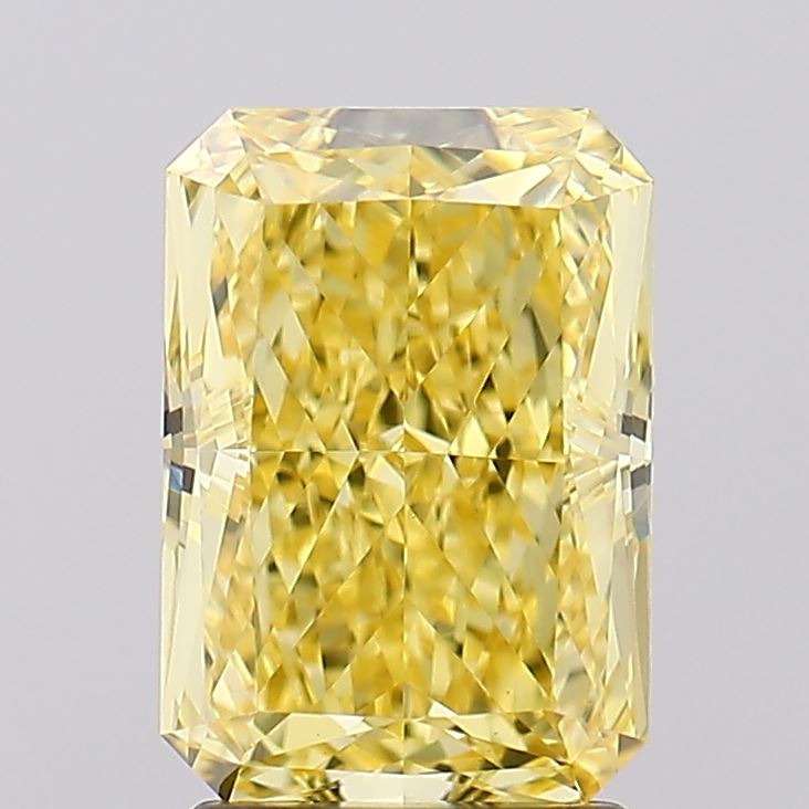 2.71ct Radiant Fancy Vivid Yellow VVS2 IGI