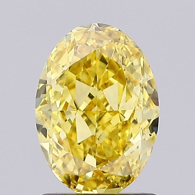 1.4ct Oval Fancy Vivid Yellow VS2 IGI