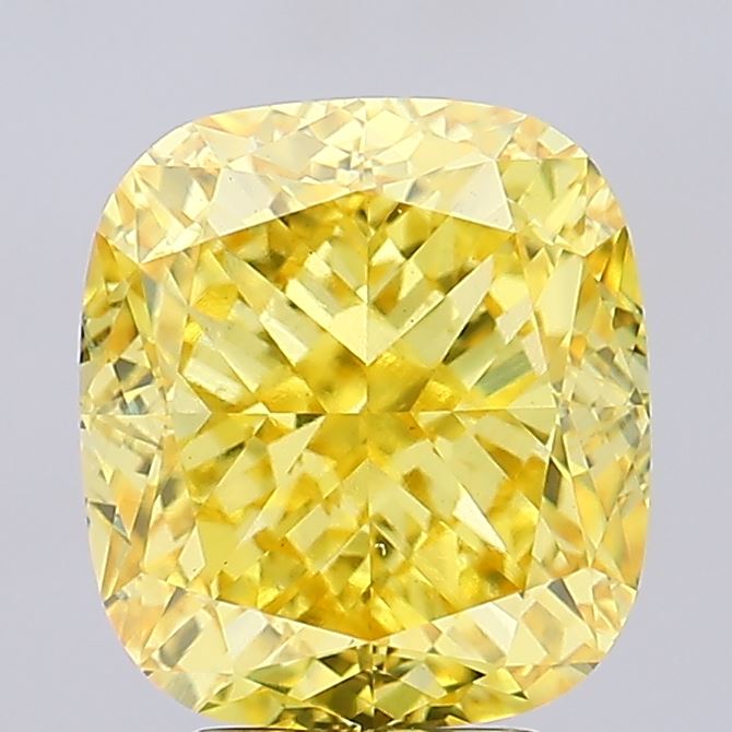 7.03ct Cushion Fancy Vivid Yellow VS1 IGI