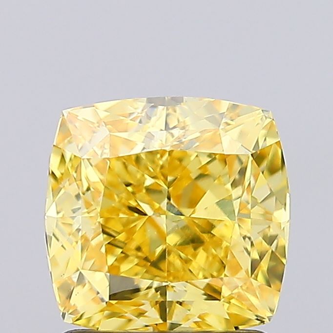 1.65ct Cushion Modified Fancy Vivid Yellow VS1 IGI
