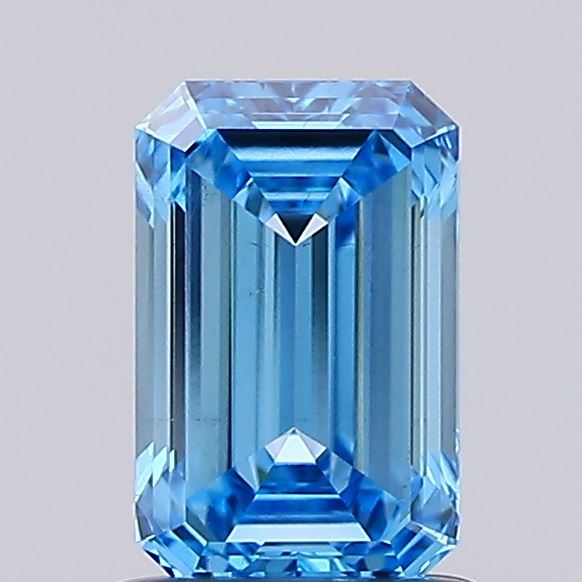 1.06ct Emerald Fancy Vivid Blue VS2 IGI
