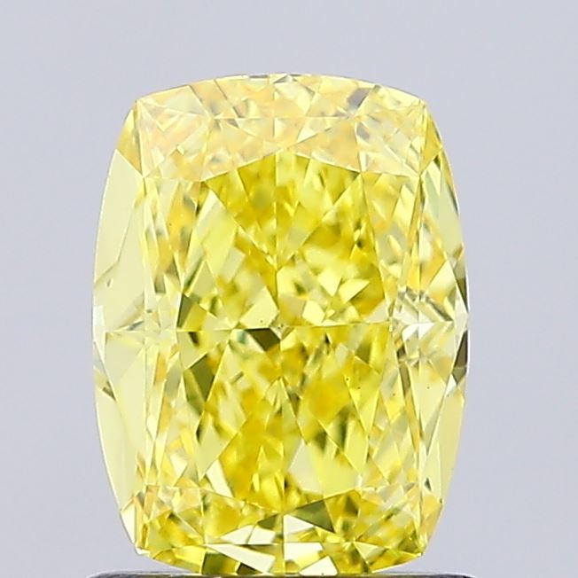 1.18ct Cushion Fancy Vivid Yellow VVS2 IGI