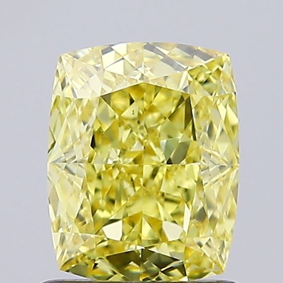 1.04ct Cushion Fancy Vivid Yellow VS1 IGI