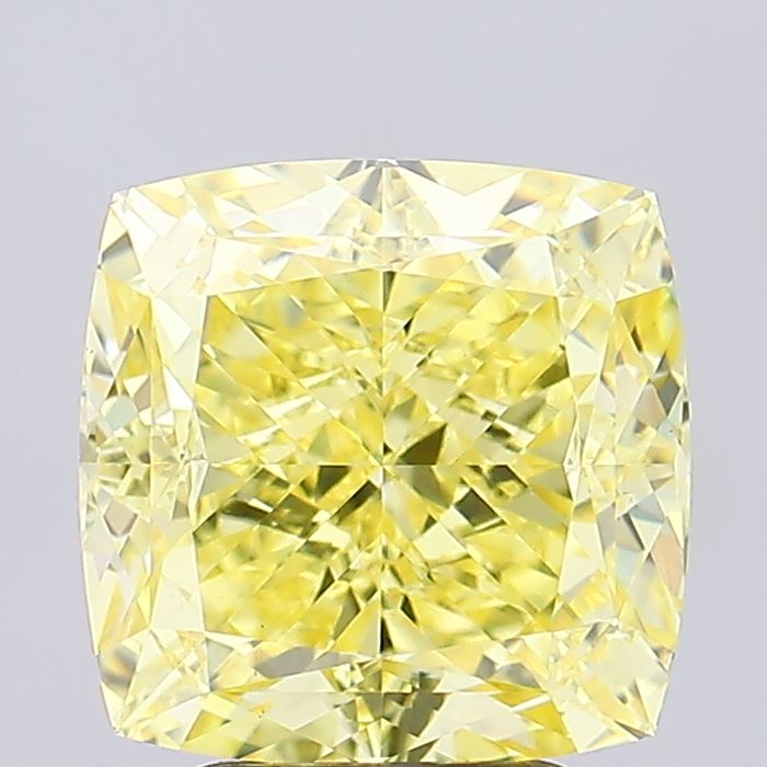 4.02ct Cushion Modified Fancy Vivid Yellow VS1 IGI