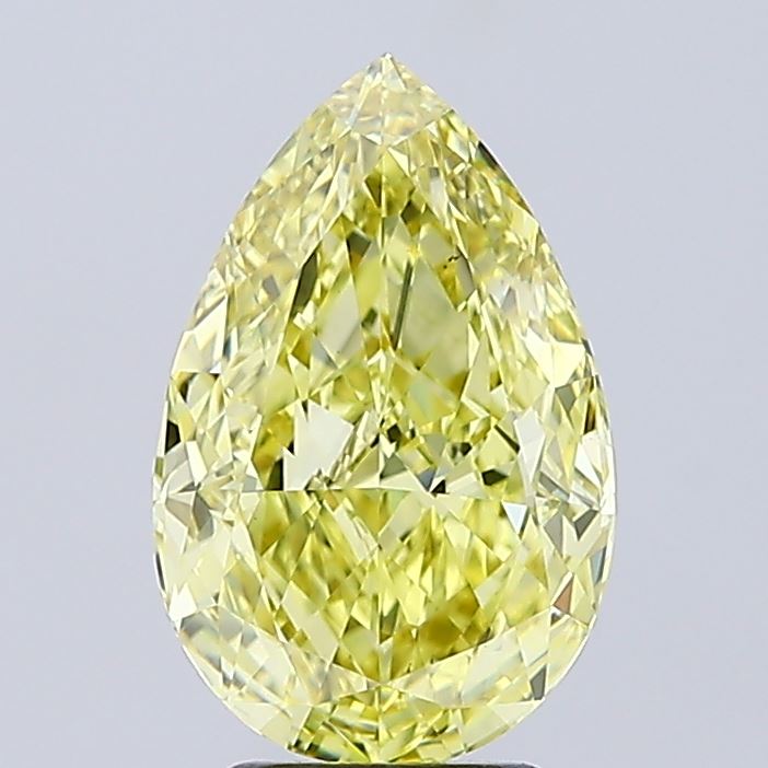 4.1ct Pear Fancy Intense Yellow VS1 IGI