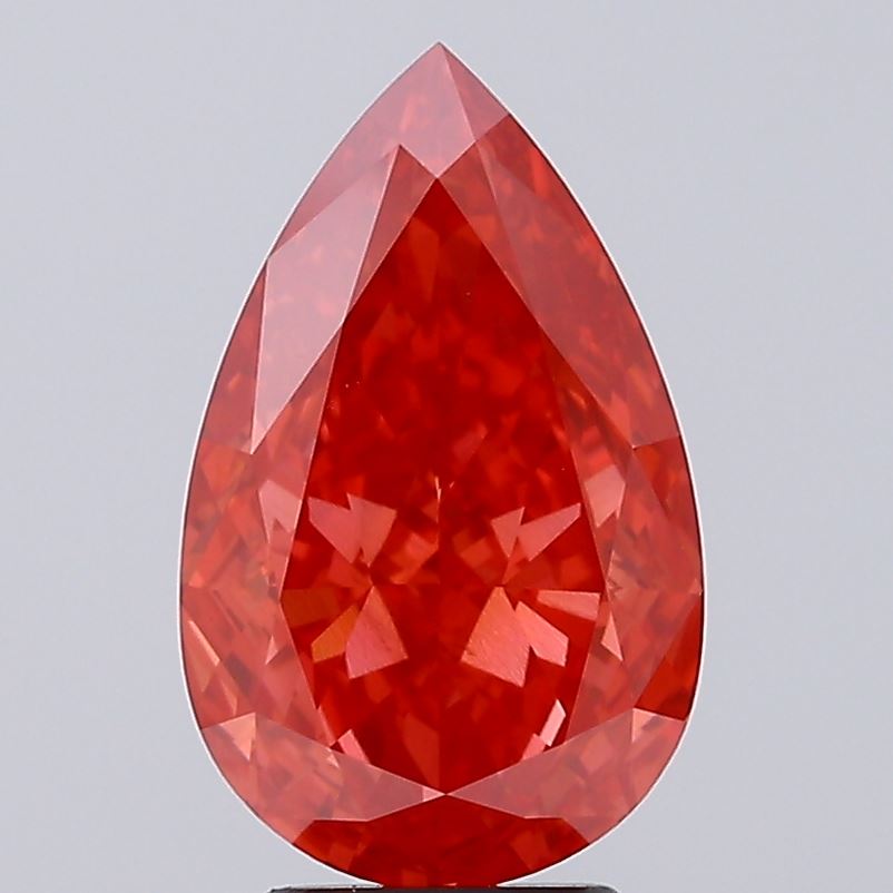 3.75ct Pear Fancy Vivid Red VS1 IGI