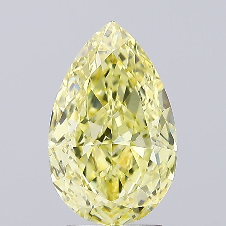 3.05ct Pear Fancy Intense Yellow VS2 IGI