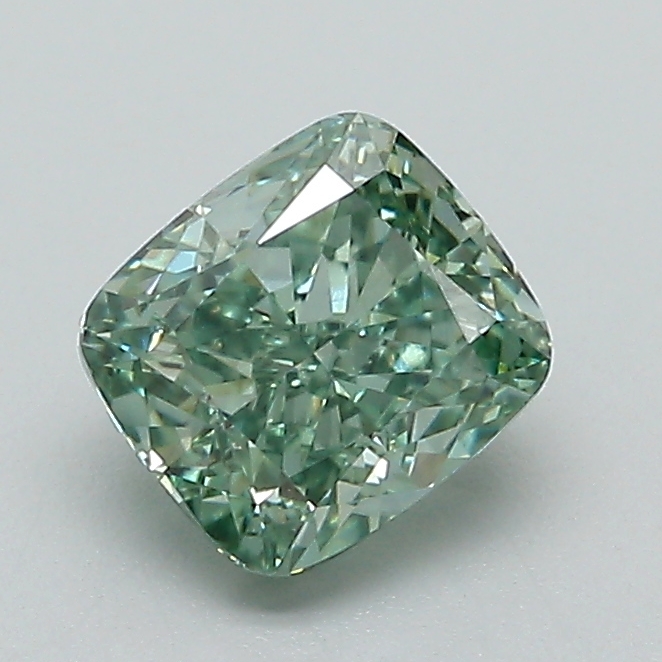 1.06ct Cushion Modified Fancy Vivid Green VVS2 IGI