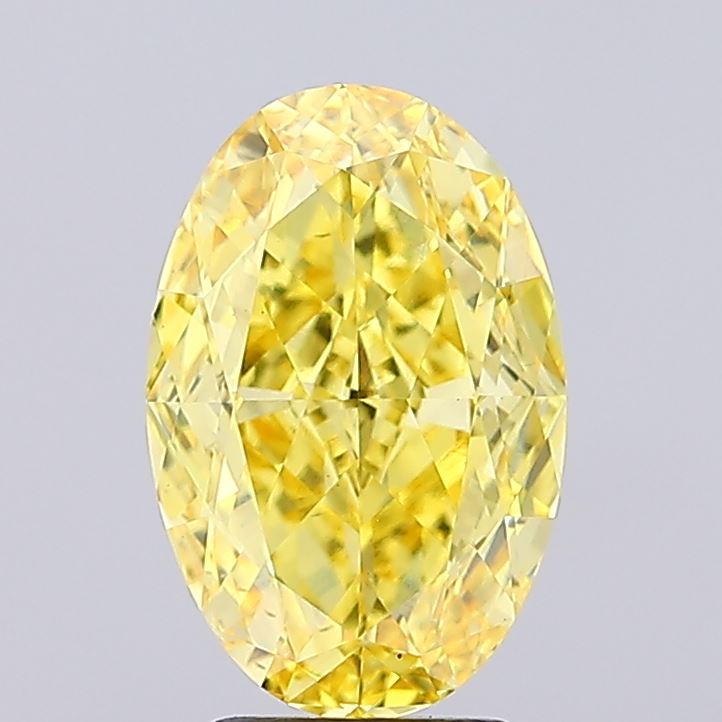 4.03ct Oval Fancy Vivid Yellow VS2 IGI