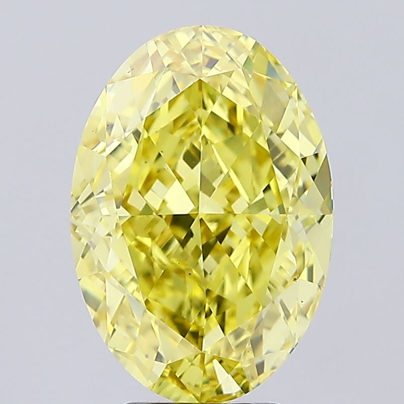 6.5ct Oval Fancy Vivid Yellow VS1 IGI