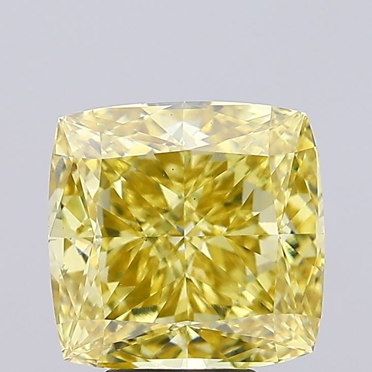 6.25ct Cushion Modified Fancy Intense Yellow VS1 IGI
