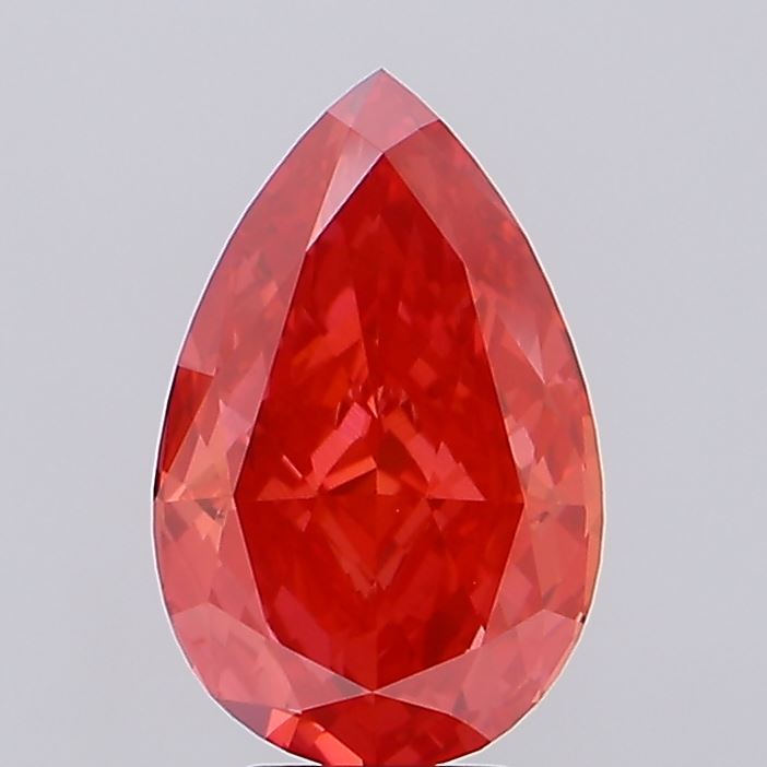 5.3ct Pear Fancy Vivid Red VVS2 IGI