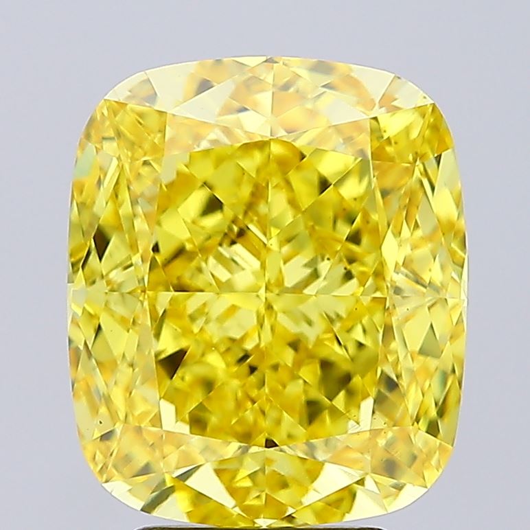 5.02ct Cushion Fancy Vivid Yellow VS1 IGI