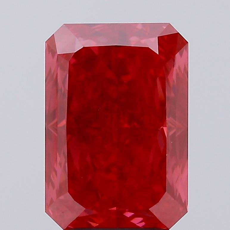 4.08ct Radiant Fancy Vivid Red VS2 IGI