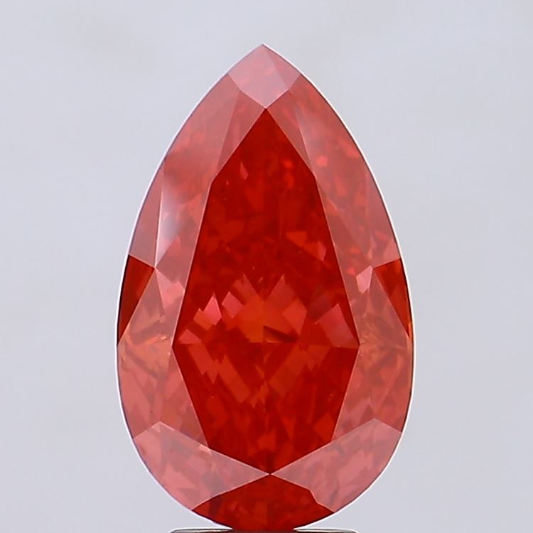 6.54ct Pear Fancy Vivid Red VS2 IGI