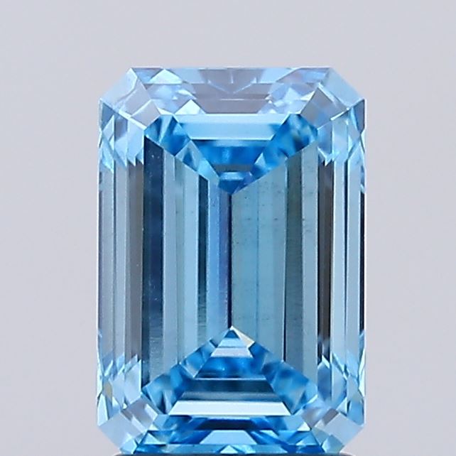 2.1ct Emerald Fancy Vivid Blue VS2 IGI