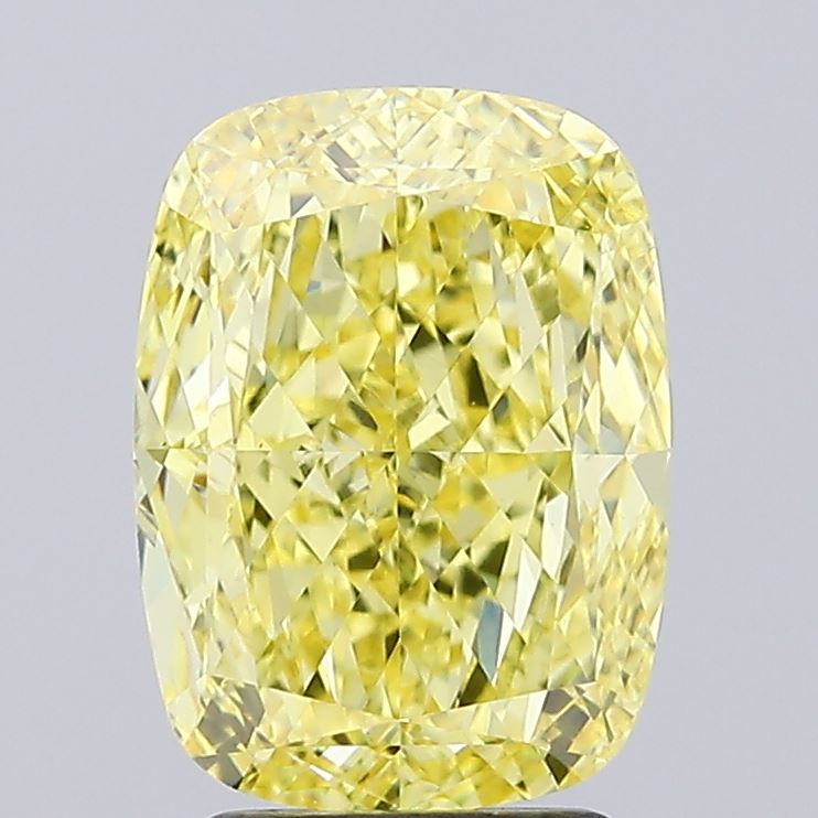 3.47ct Cushion Fancy Intense Yellow VS1 IGI