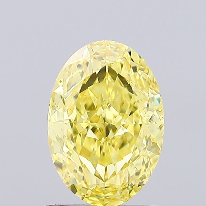 1.08ct Oval Fancy Vivid Yellow VS1 IGI