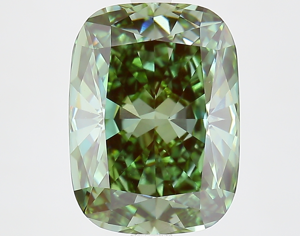 5ct Cushion Fancy Vivid Green VVS2 IGI