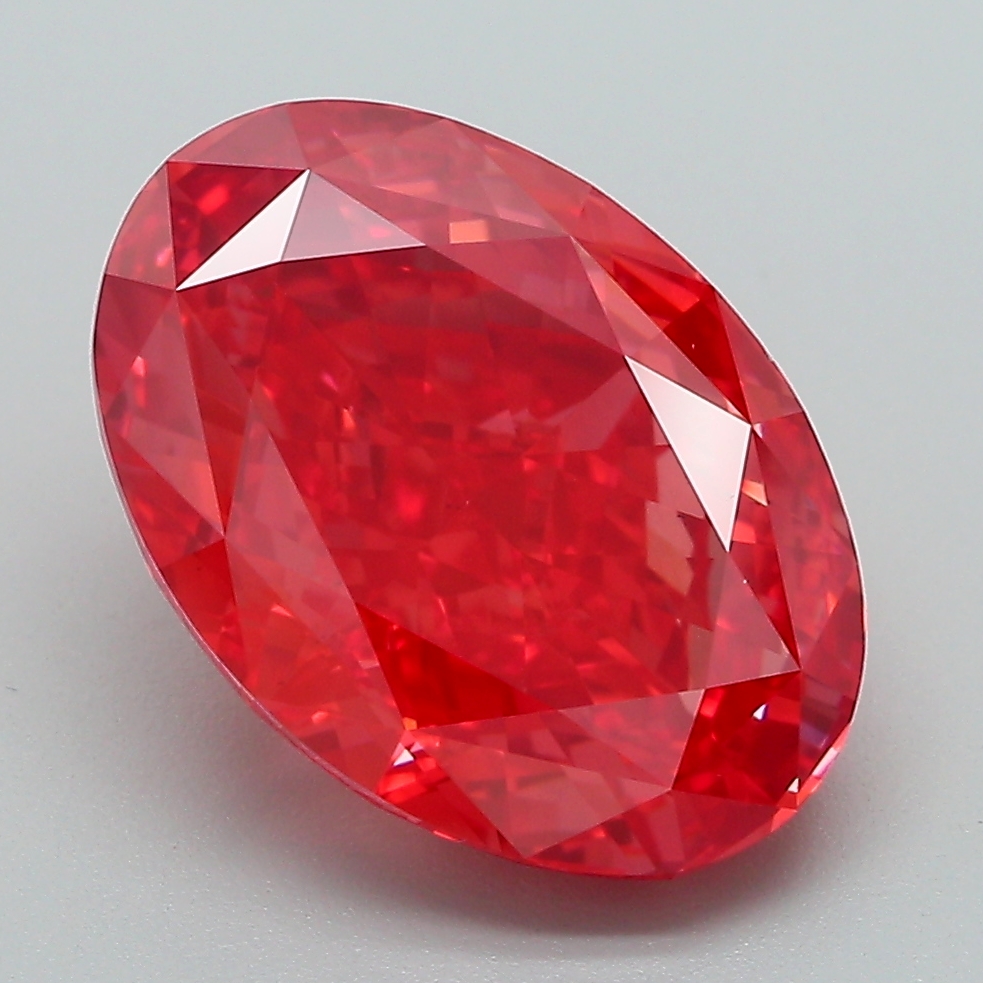 5.26ct Oval Fancy Vivid Red VS1 IGI
